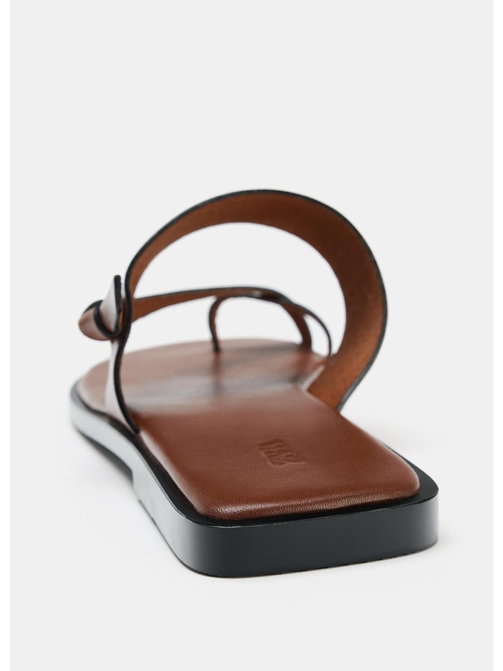 ❗️LAST CHANCE❗️Zara Brown Leather Cross-Strap Slide Sandals - Picture 4 of 4